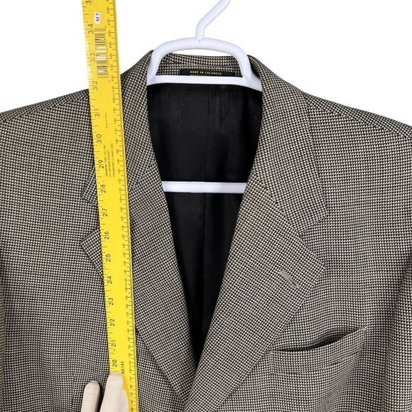 Gianfranco Ruffin Italy Mens 44R Wool Olive Green Houndstooth Blazer Timeless - Picture 10 of 15